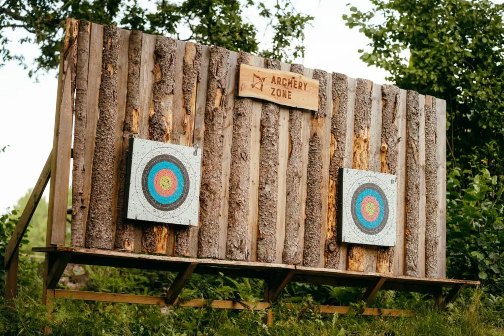 archery zone target practice in a forest